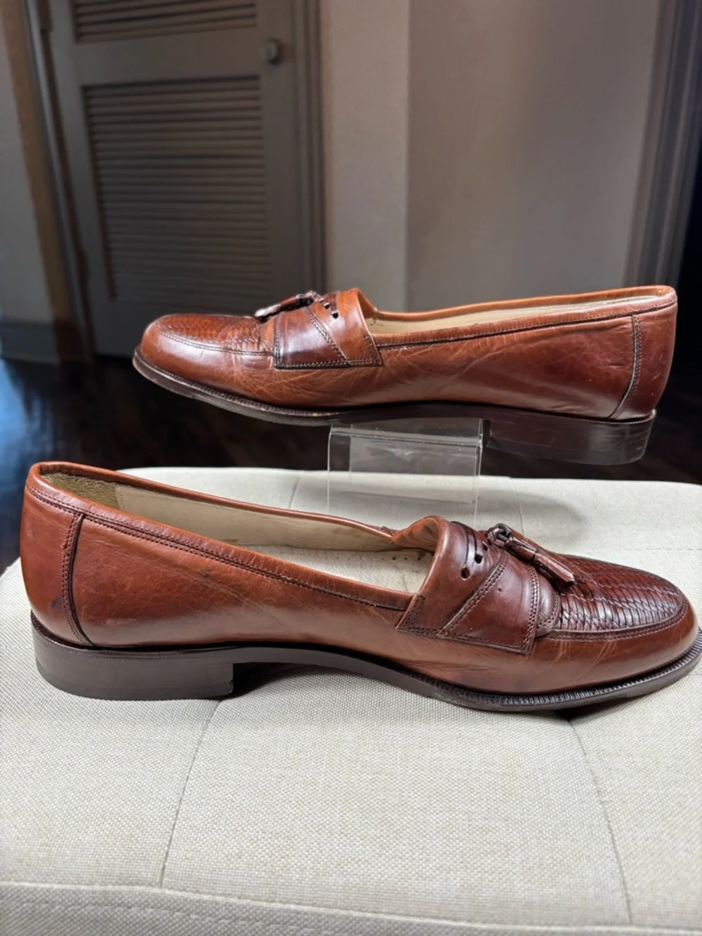 Florsheim Imperial Benedict Tassel Loafers Brown Leather Made Italy Men’s 8D
